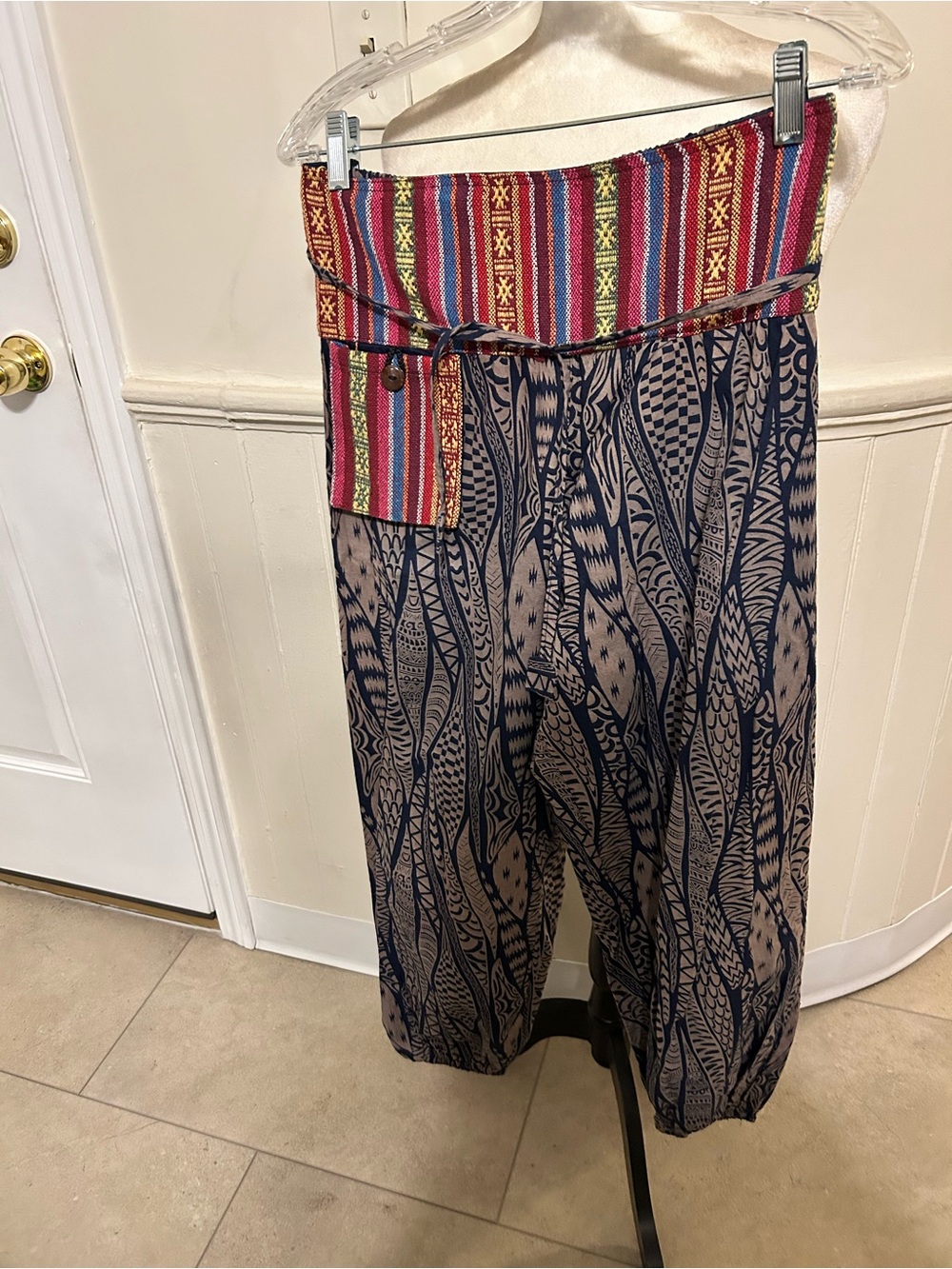 Authentic Thai Hill Tribe Cotton Pants/ 100% Cotton/Free Size/ NWOT